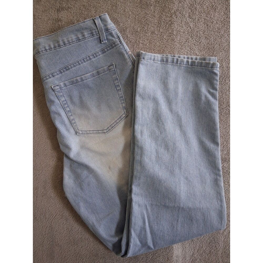 Gloria Vanderbilt Amanda Jeans 14 Petite Pin Stripes Coastal Light Wash‎ Stretch